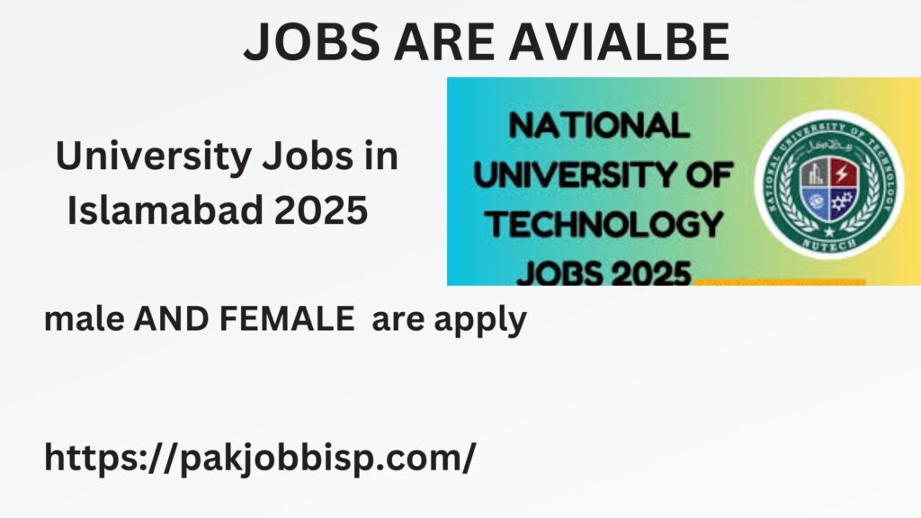 University Jobs in Islamabad 2025